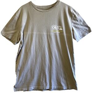 Quicksilver Company Logo T-Shirt Mens L Beige Regular Fit Trippin